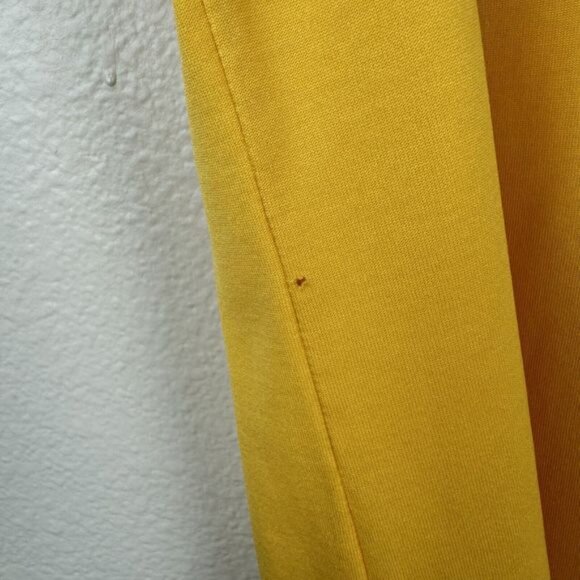 Vintage David Smith Sunshine Yellow Sun Ray Stitching Polo Top Medium - Picture 15 of 16